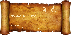 Manheim Luca névjegykártya